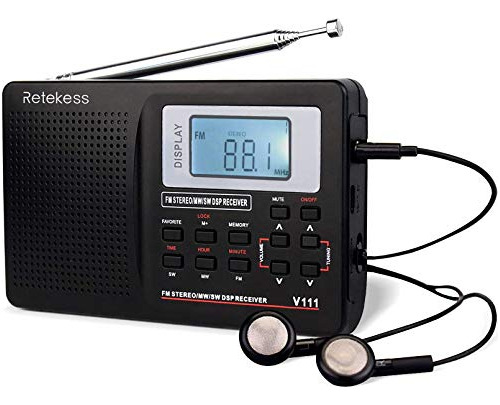 Radio Tivdio V-111 Onda Corta Am Fm Estéreo Reloj Y Alarm 