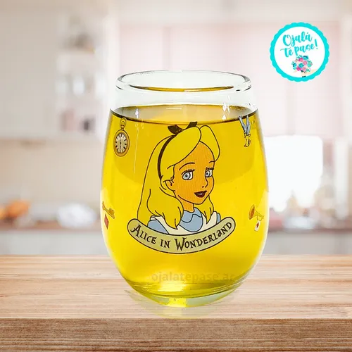 Vaso Sin Tallo Alicia En El Pais De Las Maravillas Vidrio
