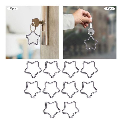 Mosquetones En Forma De Estrella, Plateado, 3 X 10 Piezas