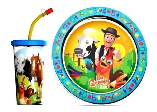 Plato Vaso Canciones La Granja Infantil Bel Gioco A089