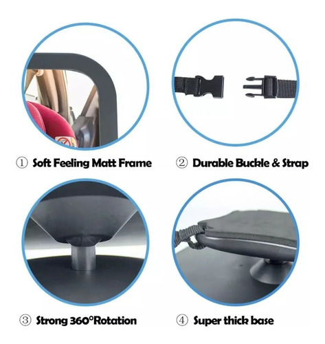 Espejo Retrovisor Ajustable Para Auto,para Seguridad De Bebe