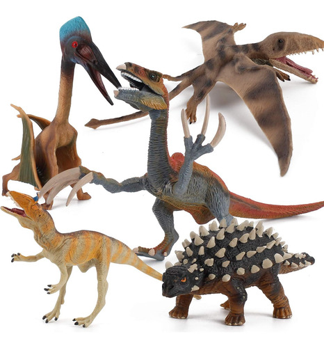 5 Pcs Dinosaur Modelo De Acción Figuras Simulación Realista