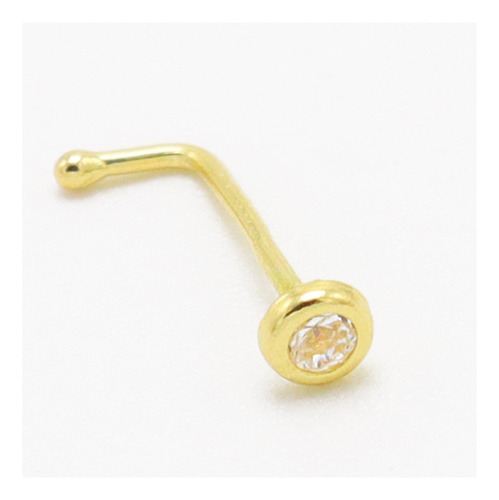 Piercing Para Nariz Bisel Redondo 2.5mm En Oro Quintado 10k 