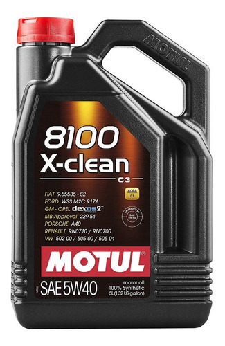 Aceite De Motor 8100 X-clean 5w40 Botella De 5 Litros Motul