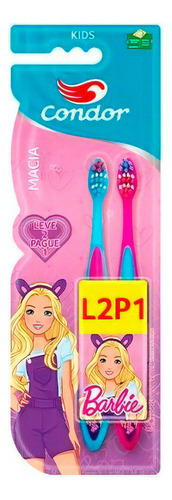 Escova Dental Condor Infantil Kidis Barbie Leve 3 Pague 2 Un