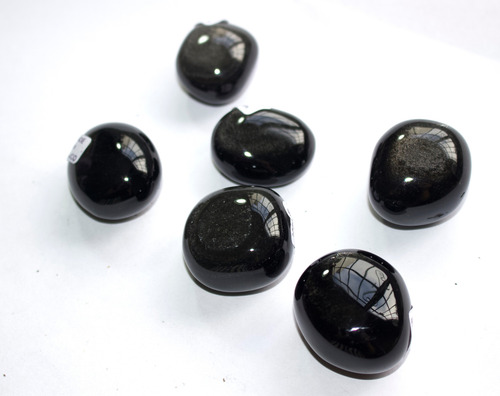 Piedra Gema Obsidiana Plateada Rolada