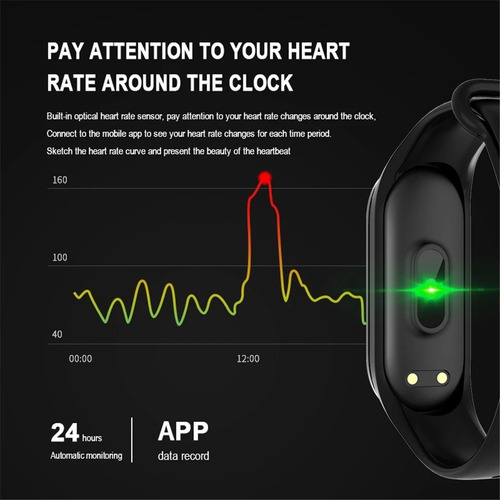 Relógio Inteligente M4 Band Watsapp Monitor Cardíaco Caloria