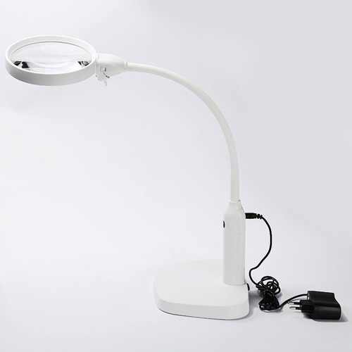 Imagem 2 de 10 de Lupa De Bancada Profissional 2x 5x Clip Ou Mesa Luz De Led