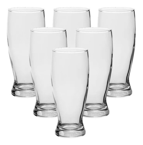 Kit 6 Copo Chopp Transparente 350ml Taça Tulipa Bar Cerveja Cor Vidro