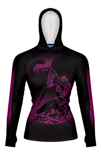 Imagem 1 de 3 de Camiseta Feminina Go Fisher Capuz Proteção Solar - Gocpzf 07