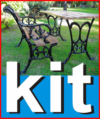 Patas Bancos De Jardin Pies Plaza Fundicion Kit Con 4 Tablas