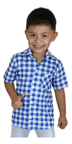 Camisa Infantil Xadrez Country Menino Algodão Várias Cores