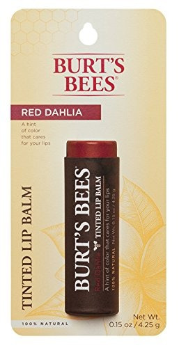Las Abejas De Burt Tinted Lip Balm, Rojo Dhalia, 0.15 Onzas