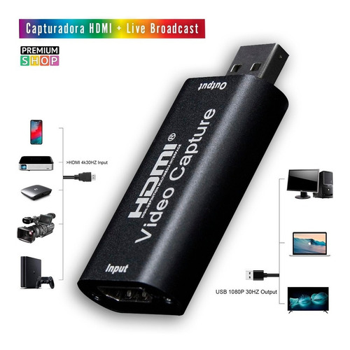 Imagen 2 de 10 de Capturadora De Video Hdmi A Usb 2.0 1080p Full Hd Streaming