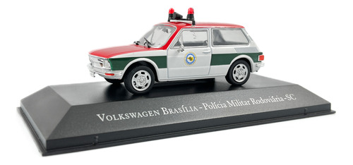 Miniatura Vw Brasilia Polícia Rodoviária Sc  Ed 25 P Avarias