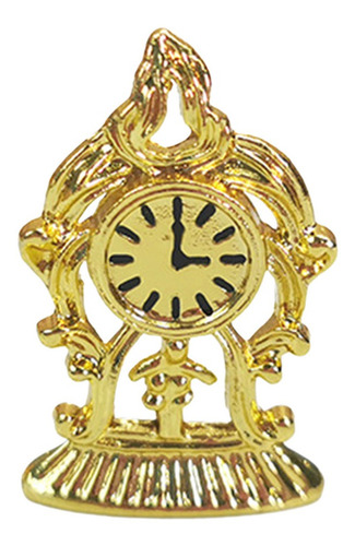 Miniatura Mini Retro Reloj De Pared Dorado 1/12 Decoración
