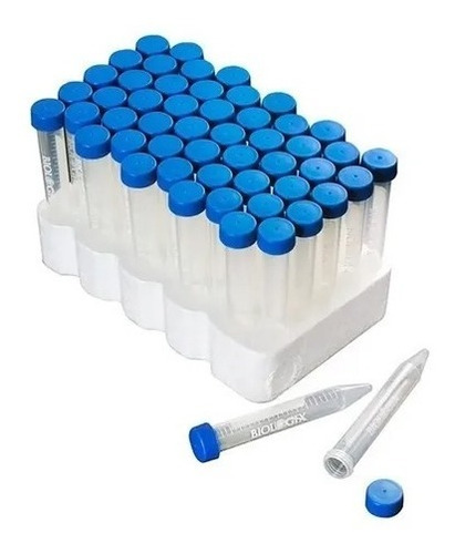 Tubo De Examen 4ml Plástico Con Tapa Azul En Cajas De 100