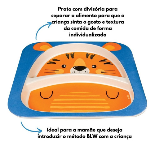 Imagem 4 de 8 de Kit Alimentacao Bebe Fibra Bambu Ecológico Blw 5 Peças Buba