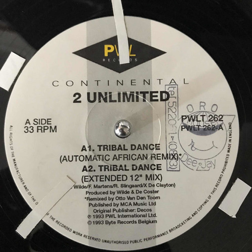 Vinilo 2 Unlimited Tribal Dance Extended 12 Djivanmusic