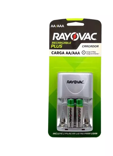 Cargador de pilas 4 AA / 4 AAA con 2 pilas recargables AA Rayovac