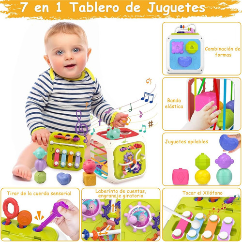Juguetes Sensoriales De Formas, 7 En 1 Juguetes Montessori