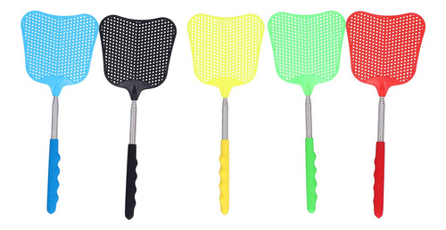 Paquete De 5 Matamoscas De Plástico Con Mango Telescópico,