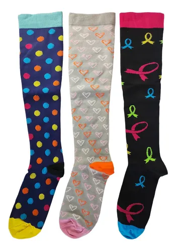 Juego Medias Largas Casual Unisex Estampadas Algodón Grueso