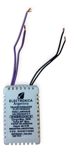 Transformador Electronico 12v Lamparas Halogenas Blanco