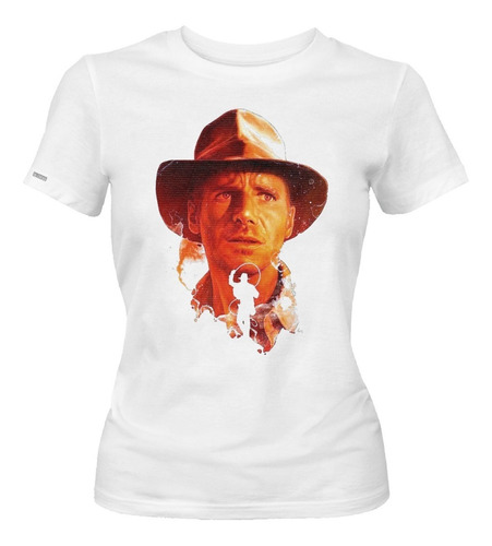 Camiseta Indiana Jones Sombrero Y Silueta Poster Mujer Idk