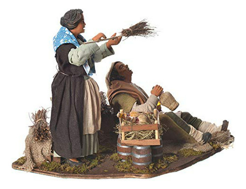 Escena Animada, Mujer Con Escoba, 30cm
