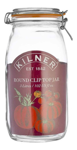 Frasco De Vidrio Redondo Con Tapa 3 L Kilner