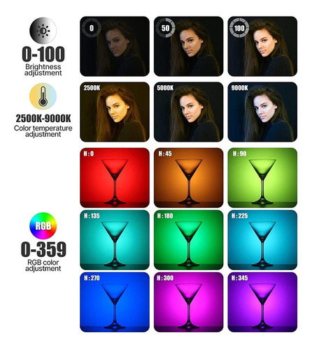 Lámpara De Vídeo Ulanzi Vl120 Rgb Led 3100 Mah Con 20 Efecto