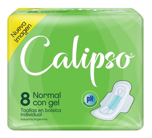 6 Calipso Toalla Femenina C/alas Pocket X 8