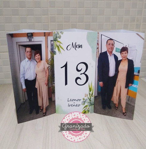 Tríptico - Centro De Mesa -numero De Mesa- Eventos-