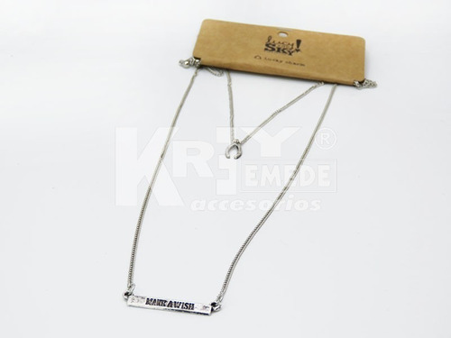 Colgante Doble Cadena Dijes Huesito-wish Por Mayor X 12 U.