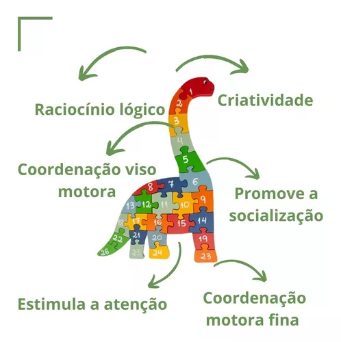 Quebra Cabeça Alfabeto e Números Dinossauro - PiliPili Loja Online de  Brinquedos Educativos