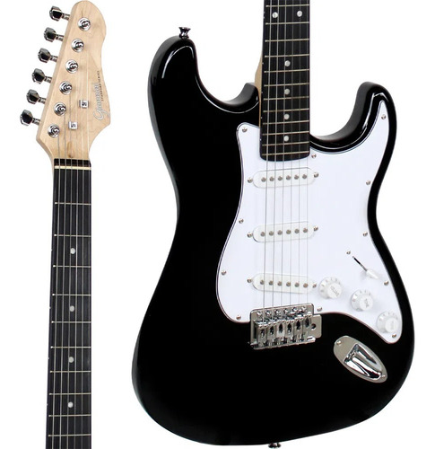 Guitarra Giannini G-100 Strato Black Com Escudo White