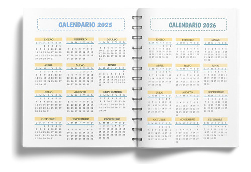 Planner Animado Anillado Personalizado Mod. Creative 1 Azul Marino Stitch