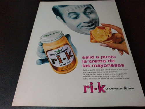 (pb174) Publicidad Clipping Mayonesa Ri-k * 1968 (Usado)