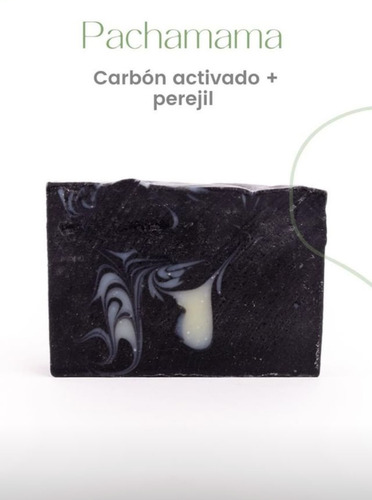 Imagen 2 de 4 de Jabón Carbón Activado Perejil Natural Ecológico Artesanal