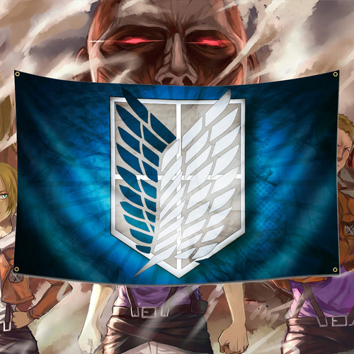Bandera Inspirada En Attack Of Titan Shingeki No Kyojin Cuerpo De Exploración Alas De Libertad