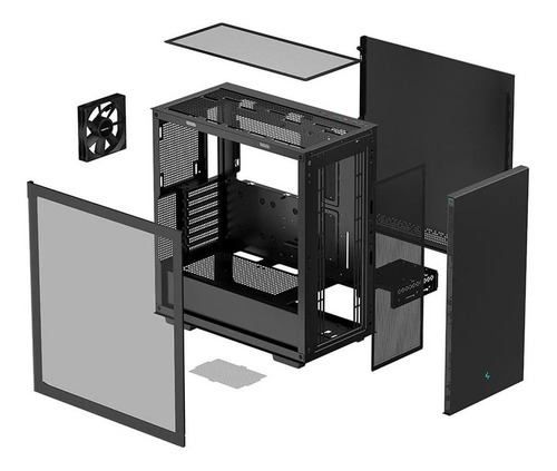 Funda Deepcool Ch510 Gamer, Mid Tower, color negro