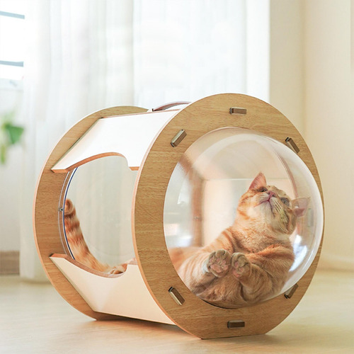 Cama De Gato Con Forma De Nave Espacial Portátil, Casa Para