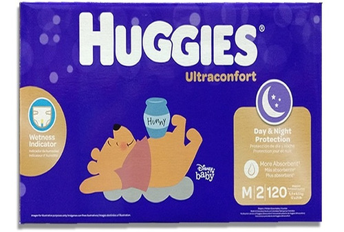 120 Pañales Huggies Confort 2t - Unidad a $1232