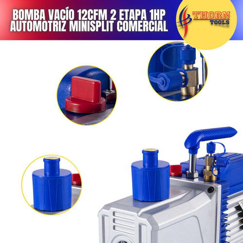 Bomba Vacío 12cfm 2 Etapa 1hp Automotriz Minisplit Comercial