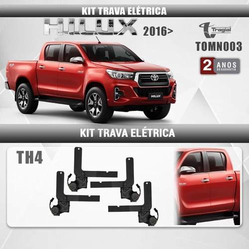 Kit Vidro Elétrico Hilux 2016 4 Portas + Trava Tragial
