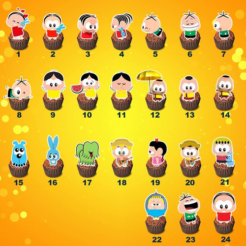 50 Tags, Topper, Apliques Para Docinhos Desenho - Mônica Toy