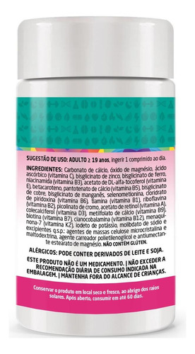 Multivitaminico A-z Mulher 60 Comprimidos Uvits Sabor Sem Sabor