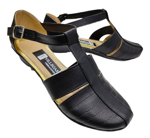 Zapato Huarache Tipo Piel Con Tacón Flat Mujer Empeine Alto