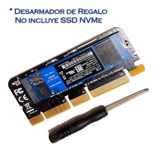 Imagen 3 de 3 de Tarjeta Adaptador Slot Pci Express 3.0 X4, Para Ssd M.2 Nvme